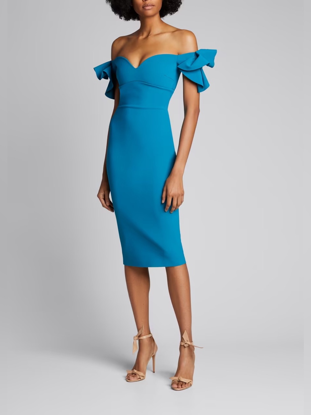 Chiara Boni La Petite Robe Off The Shoulder Sweetheart Bodycon Dress Size 44
